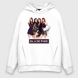 Толстовка оверсайз мужская Rose Blackpink kpop, цвет: белый