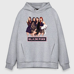 Толстовка оверсайз мужская Rose Blackpink kpop, цвет: меланж