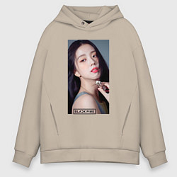 Толстовка оверсайз мужская Kim Jisoo, цвет: миндальный