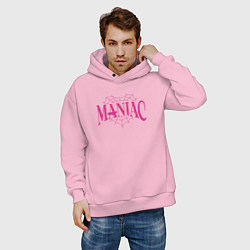 Толстовка оверсайз мужская Maniac - stray kids, цвет: светло-розовый — фото 2
