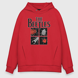 Толстовка оверсайз мужская Beetles, цвет: красный