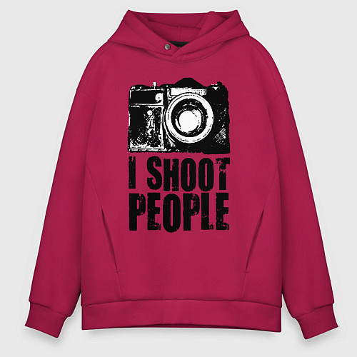 Мужское худи оверсайз Shoot photographer / Маджента – фото 1