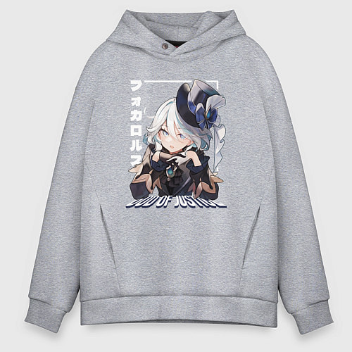 Мужское худи оверсайз God of Justice / Меланж – фото 1