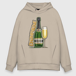 Толстовка оверсайз мужская Шампанское, цвет: миндальный