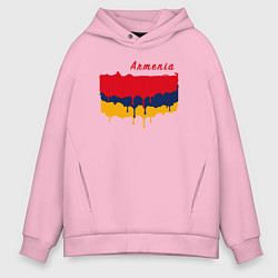Толстовка оверсайз мужская Flag Armenia, цвет: светло-розовый
