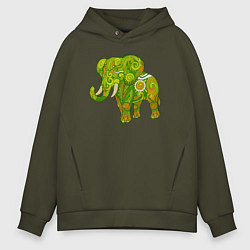 Толстовка оверсайз мужская Зелёный слон, цвет: хаки