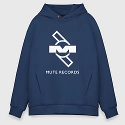 Толстовка оверсайз мужская Depeche Mode Mute Records Logo, цвет: тёмно-синий