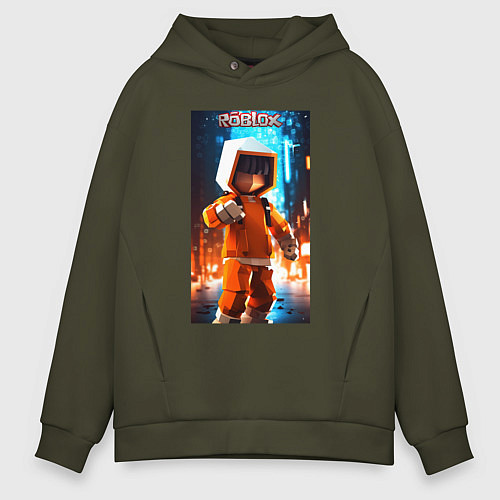 Мужское худи оверсайз Roblox orange man / Хаки – фото 1