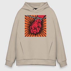 Толстовка оверсайз мужская Обложка альбома St Anger группы Metallica, цвет: миндальный