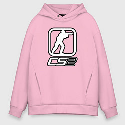 Толстовка оверсайз мужская CS2 logo, цвет: светло-розовый