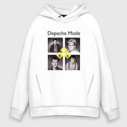 Толстовка оверсайз мужская Depeche Mode - DM retro, цвет: белый