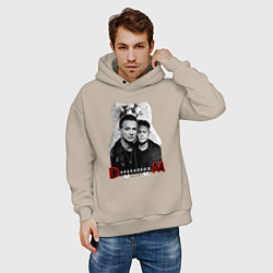 Толстовка оверсайз мужская Depeche Mode - Dave Gahan and Martin Gore, цвет: миндальный — фото 2