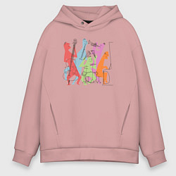 Толстовка оверсайз мужская Jazz band, цвет: пыльно-розовый