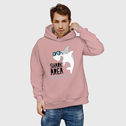 Толстовка оверсайз мужская Зона акул, цвет: пыльно-розовый — фото 2
