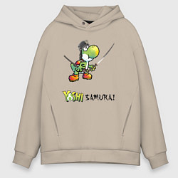 Толстовка оверсайз мужская Йоши самурай с катаной, цвет: миндальный