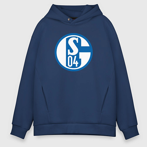 Мужское худи оверсайз Schalke 04 fc club / Тёмно-синий – фото 1
