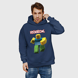 Толстовка оверсайз мужская Roblox бегущий персонаж, цвет: тёмно-синий — фото 2