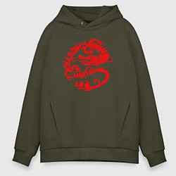 Толстовка оверсайз мужская Manchester dragon, цвет: хаки