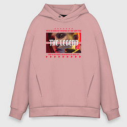 Толстовка оверсайз мужская Cyberpunk 2077 Phantom Liberty: The Legend, цвет: пыльно-розовый