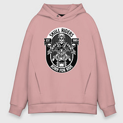 Толстовка оверсайз мужская Skull riders, цвет: пыльно-розовый