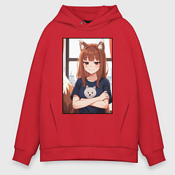 Толстовка оверсайз мужская Spice and Holo, цвет: красный