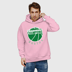 Толстовка оверсайз мужская Boston champions, цвет: светло-розовый — фото 2