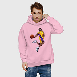 Толстовка оверсайз мужская Kobe Bryant dunk, цвет: светло-розовый — фото 2