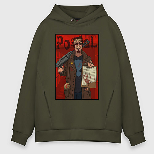 Мужское худи оверсайз Postal - petition / Хаки – фото 1