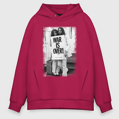 Мужское худи оверсайз Джон и Йоко / Маджента – фото 1