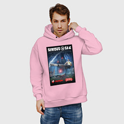 Толстовка оверсайз мужская Serious Sam 1 - second encounter, цвет: светло-розовый — фото 2