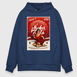 Толстовка оверсайз мужская Фоллаут - nuka cola pin-up girl, цвет: тёмно-синий