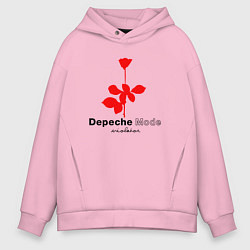 Толстовка оверсайз мужская Depeche Mode - Violator album logo, цвет: светло-розовый