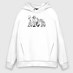 Толстовка оверсайз мужская Доктор ливси идёт под фонк, цвет: белый