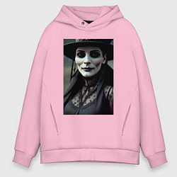Толстовка оверсайз мужская Mrs death, цвет: светло-розовый