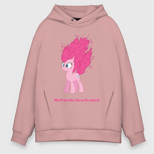 Мужское худи оверсайз Пинки Пай с гривой дыбом / Пыльно-розовый – фото 1