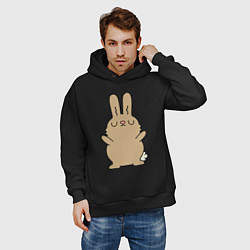 Толстовка оверсайз мужская Relax bunny, цвет: черный — фото 2