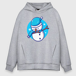 Толстовка оверсайз мужская Dab snowman, цвет: меланж