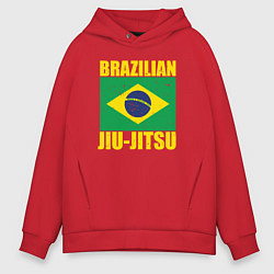 Толстовка оверсайз мужская Brazilian jiu-jitsu, цвет: красный