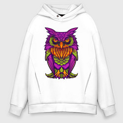 Толстовка оверсайз мужская Purple owl, цвет: белый