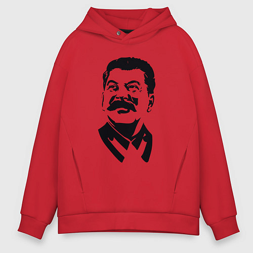 Мужское худи оверсайз Образ Сталина / Красный – фото 1