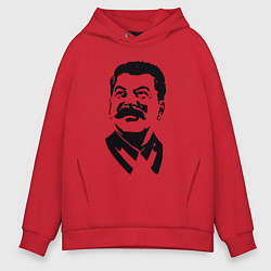 Толстовка оверсайз мужская Образ Сталина, цвет: красный