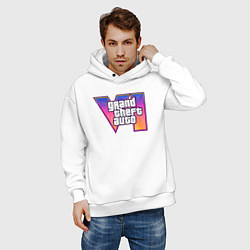 Толстовка оверсайз мужская Grand theft auto VI, цвет: белый — фото 2
