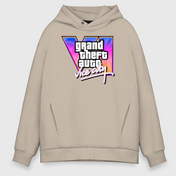 Толстовка оверсайз мужская Gta 6 vice city, цвет: миндальный