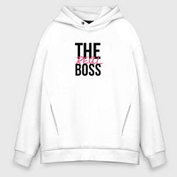 Толстовка оверсайз мужская The real boss, цвет: белый