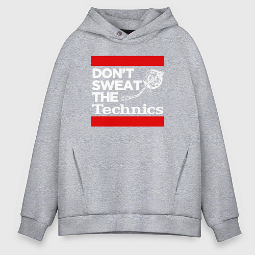 Мужское худи оверсайз Dont sweat the Technics / Меланж – фото 1