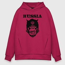 Толстовка оверсайз мужская Russian gorilla, цвет: маджента