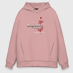 Толстовка оверсайз мужская Depeche Mode - Words are very, цвет: пыльно-розовый