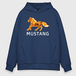 Толстовка оверсайз мужская Mustang firely art, цвет: тёмно-синий
