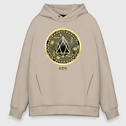 Толстовка оверсайз мужская EOS крипто символ, цвет: миндальный