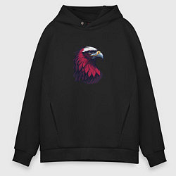 Толстовка оверсайз мужская Красочный орел, цвет: черный